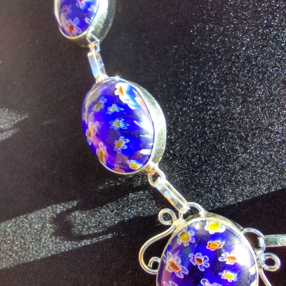 Spring and summer Millefiori (not Murano) silver necklace 18"… - Picture 9 of 17